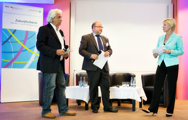 Foto von Leo Pröstler auf dem Themenforum zu nachhaltigem Wirtschaften des BMZ 17/18. Juni 2014 in Kiel